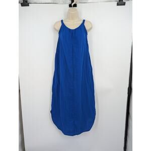 Old Navy 100% Gauzy Cotton Blue Tanzanite Sleeveless Shirred Maxi Dress Small